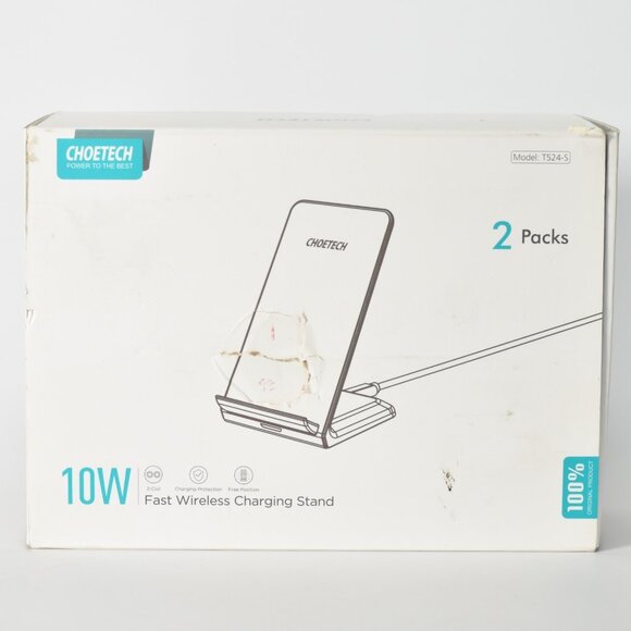 2 PACK CHOETECH Qi Fast Wireless Charger Stands T524-S 10W/7.5W NOB - Picture 6 of 9